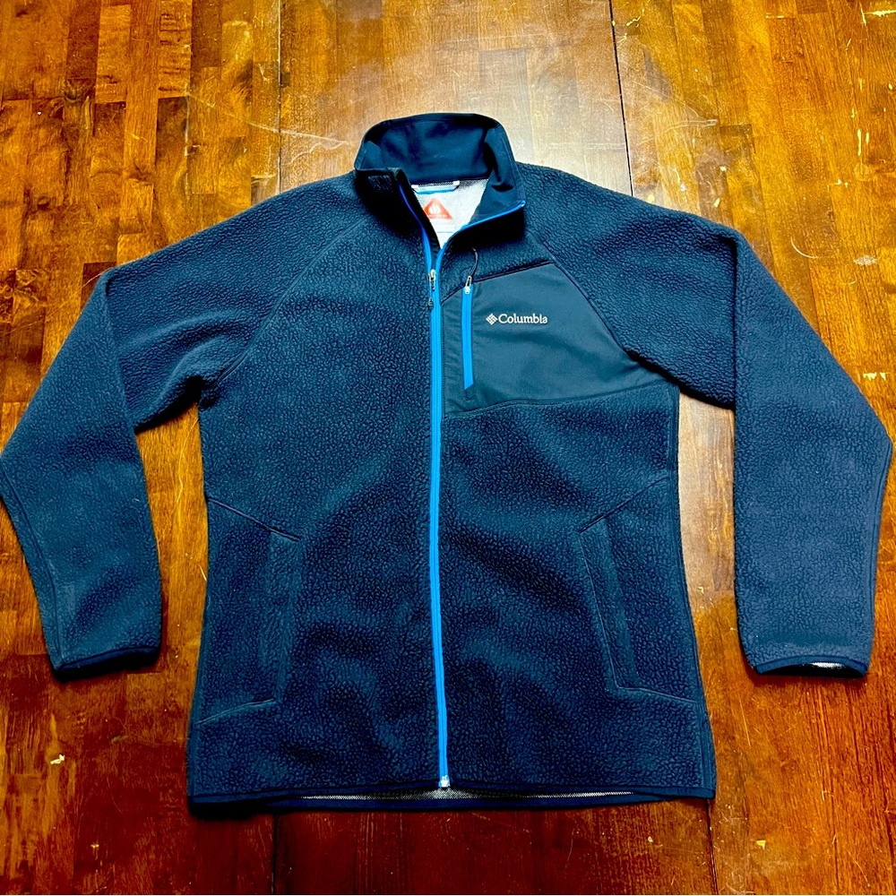 Mens Light Jacket Size L Columbia Sportswear Thermal Omni Heat Blue,‎ Chamara